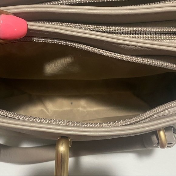 Susen Taupe Tan Handbag w/ Gold Accents - Picture 8 of 10